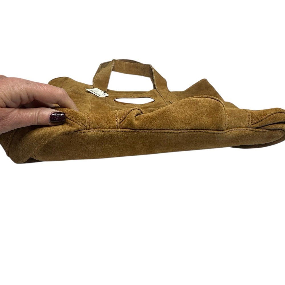 NWT FREE PEOPLE Suede Caravan Tote Bag - Saddle - Picture 9 of 13